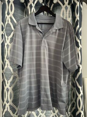 George Light Gray Striped Polo Shirt